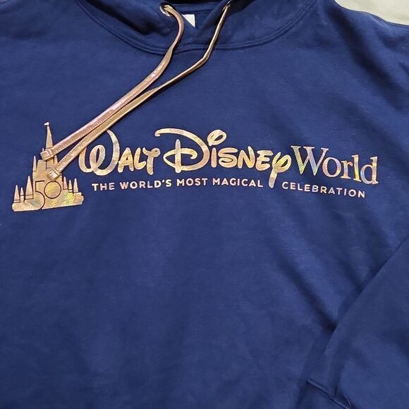 Walt Disney World NWT -817 50th Anniversary Navy Castle Crop Top Hoodie size 1X - Picture 3 of 9